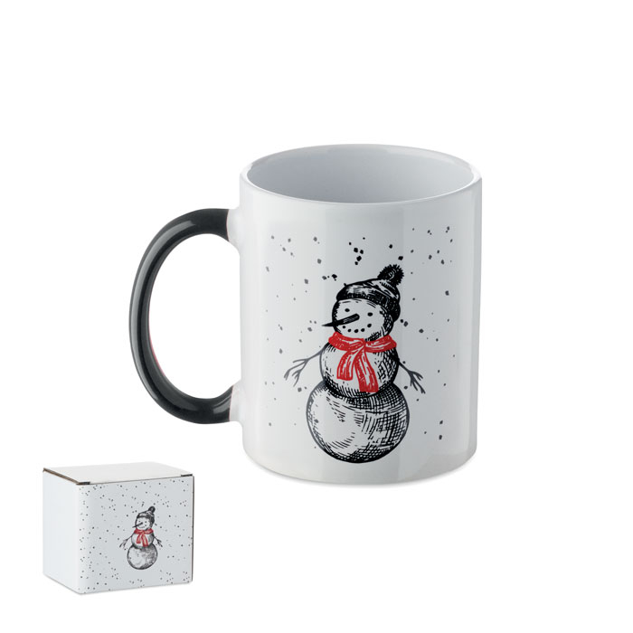 Mug de Noël personnalisé céramique 300 ml Festimug noir / Rouge